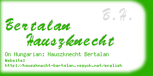 bertalan hauszknecht business card